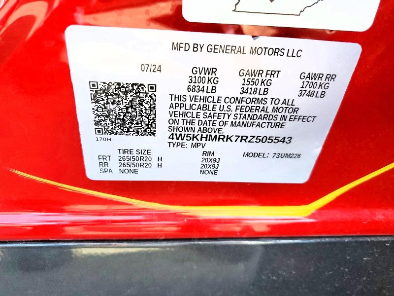 51120036 :رقم المزاد ، 4W5KHMRK7RZ505543 vin ، 2024 Acura Zdx مزاد بيع