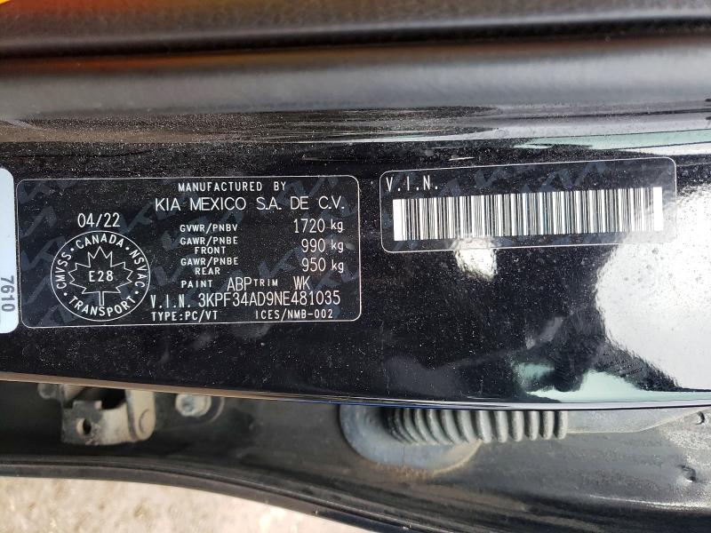Продажа на аукционе авто 2022 Kia Forte, vin: 3KPF34AD9NE481035, номер лота: 49799876