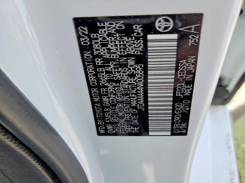 Aukcja sprzedaży 2022 Toyota Mirai, vin: JTDAAAAA4NA005895, numer aukcji: 50017916