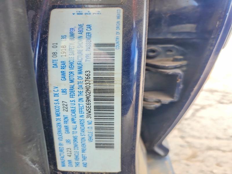 Продажа на аукционе авто 2002 Volkswagen Jetta, vin: 3VWSE69M02M037663, номер лота: 50755006