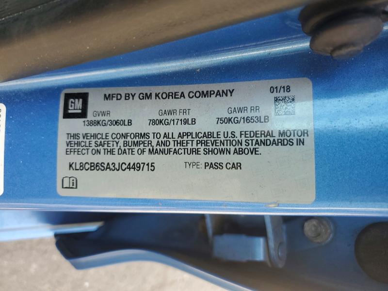 51135456 :رقم المزاد ، KL8CB6SA3JC449715 vin ، 2018 Chevrolet Spark مزاد بيع