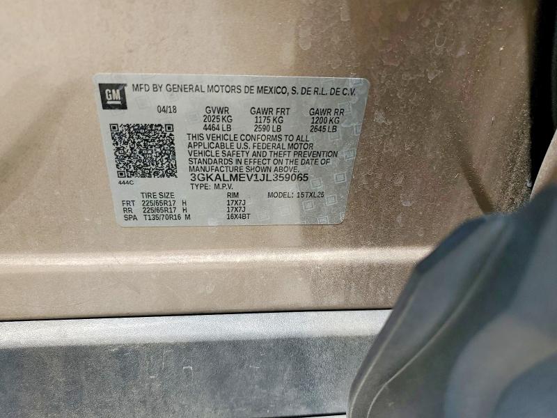 2018 Gmc Terrain მანქანა იყიდება აუქციონზე, vin: 3GKALMEV1JL359065, აუქციონის ნომერი: 50482826
