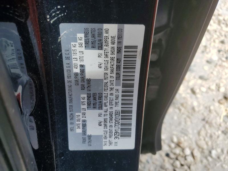 49383786 :رقم المزاد ، 3MZBM1U70GM310681 vin ، 2016 Mazda 3 مزاد بيع