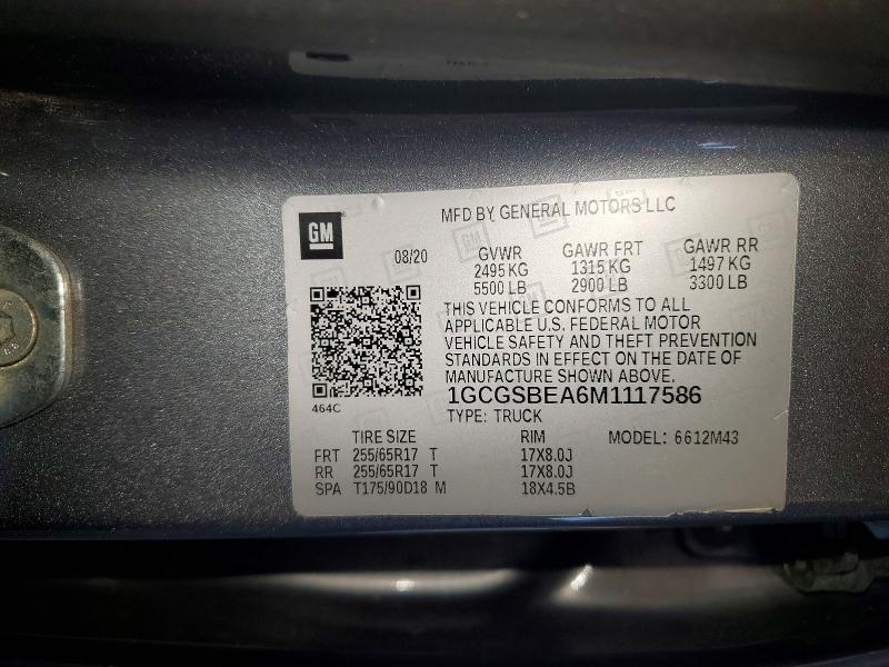 Продаж на аукціоні авто 2021 Chevrolet Colorado, vin: 1GCGSBEA6M1117586, номер лоту: 49075686