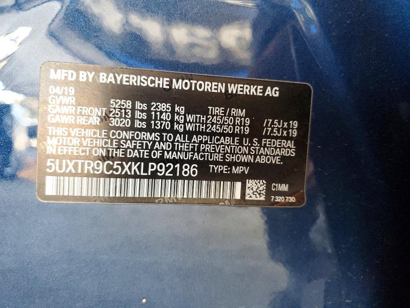 Aukcja sprzedaży 2019 Bmw X3, vin: 5UXTR9C5XKLP92186, numer aukcji: 49900346