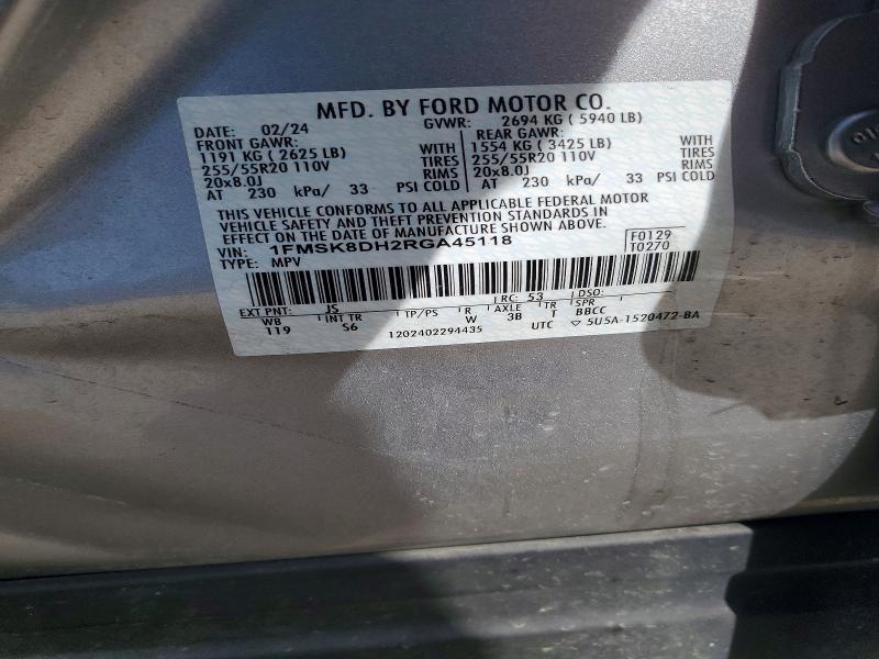 Продаж на аукціоні авто 2024 Ford Explorer, vin: 1FMSK8DH2RGA45118, номер лоту: 50264456
