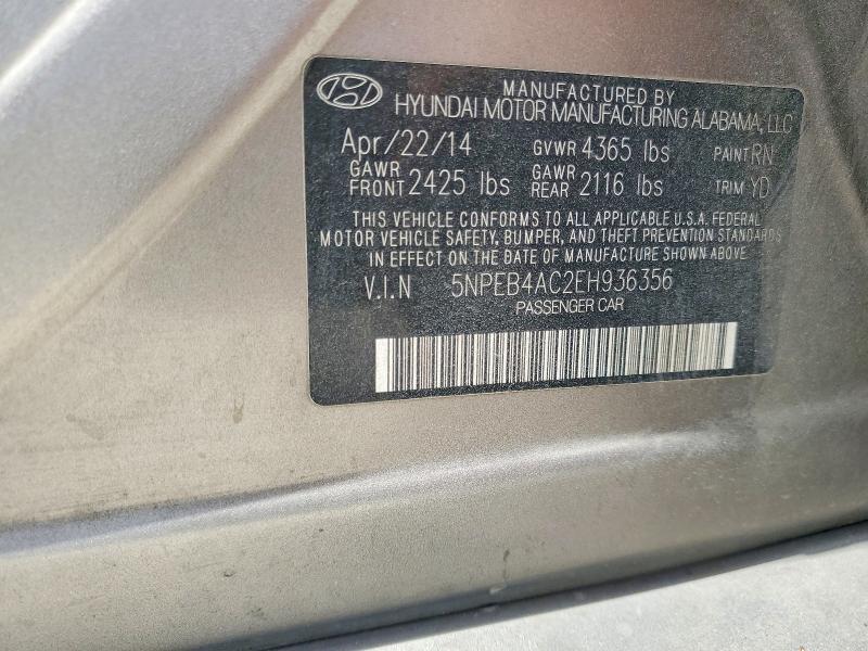 Aukcja sprzedaży 2014 Hyundai Sonata, vin: 5NPEB4AC2EH936356, numer aukcji: 51415906