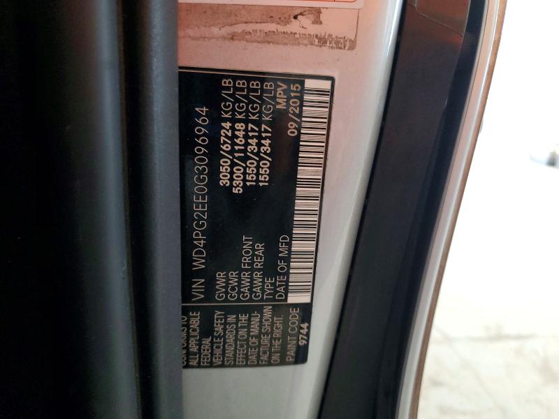 Aukcja sprzedaży 2016 Mercedes-benz Metris, vin: WD4PG2EE0G3096964, numer aukcji: 48599686