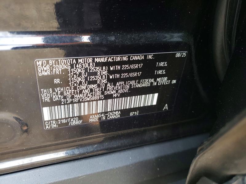Aukcja sprzedaży 2025 Toyota Rav4, vin: 2T3P1RFV3SW588915, numer aukcji: 51819286