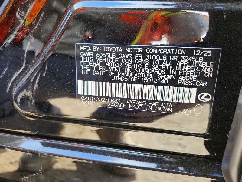 Aukcja sprzedaży 2026 Lexus Ls 500, vin: JTHD51GF1T5013140, numer aukcji: 51025256