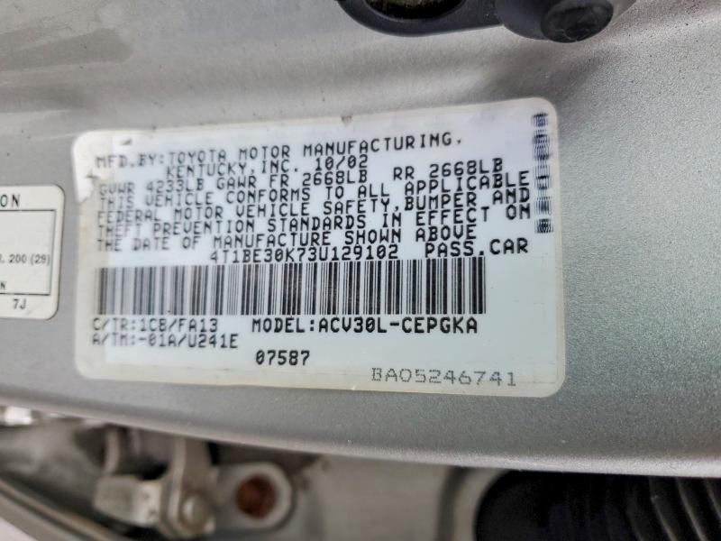 Продажа на аукционе авто 2003 Toyt Camry, vin: 4T1BE30K73U129102, номер лота: 47942116