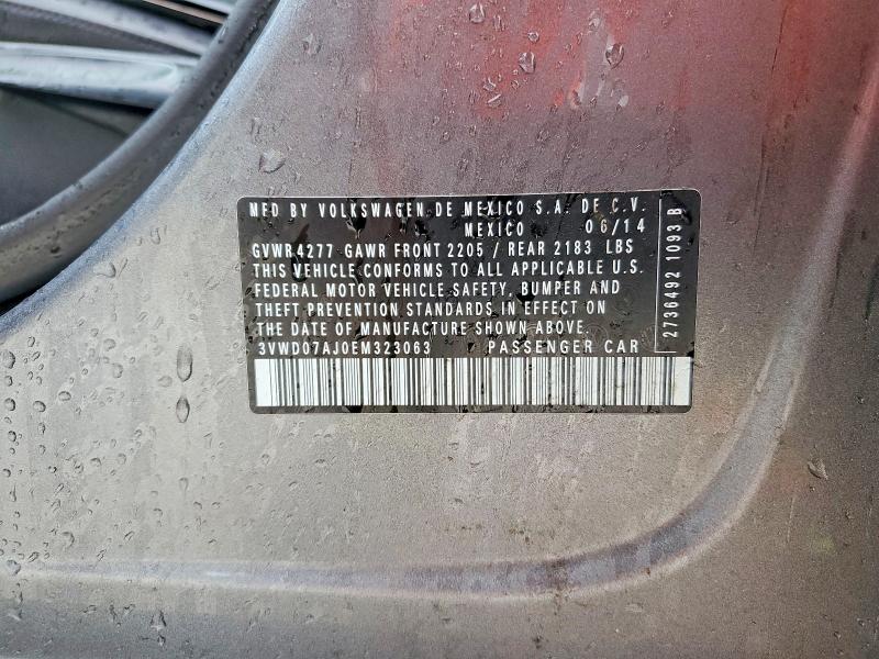 Aukcja sprzedaży 2014 Volkswagen Jetta, vin: 3VWD07AJ0EM323063, numer aukcji: 50558536