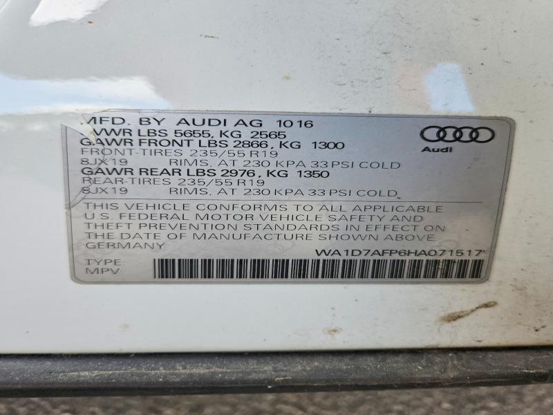 Продажа на аукционе авто 2017 Audi Q5, vin: WA1D7AFP6HA071517, номер лота: 49561086