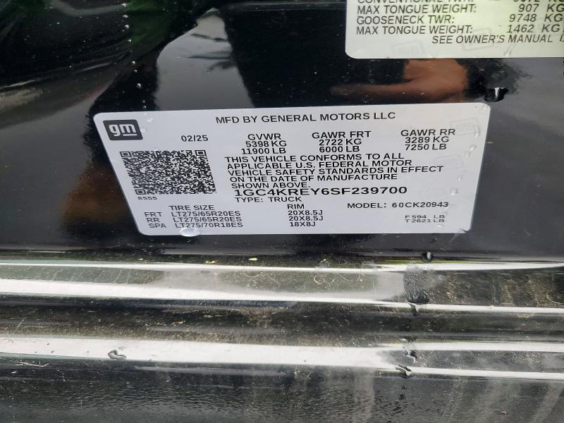 2025 Chevrolet Silverado მანქანა იყიდება აუქციონზე, vin: 1GC4KREY6SF239700, აუქციონის ნომერი: 50522626