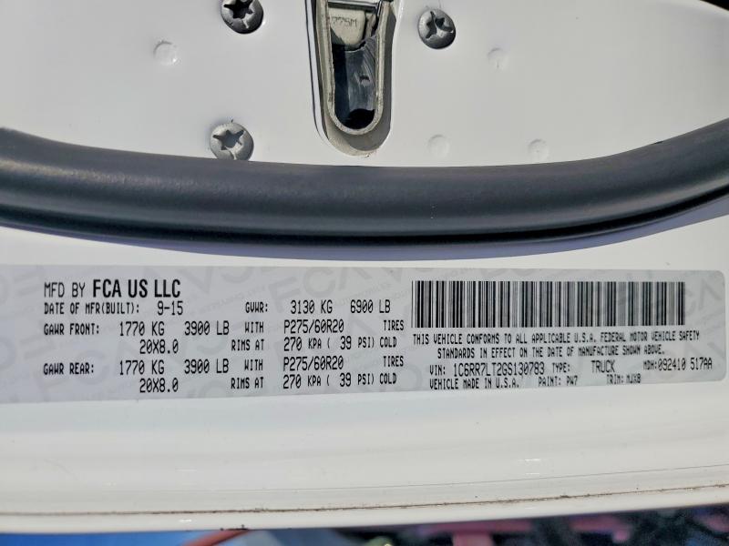 Продаж на аукціоні авто 2016 Ram 1500, vin: 1C6RR7LT2GS130783, номер лоту: 50049836