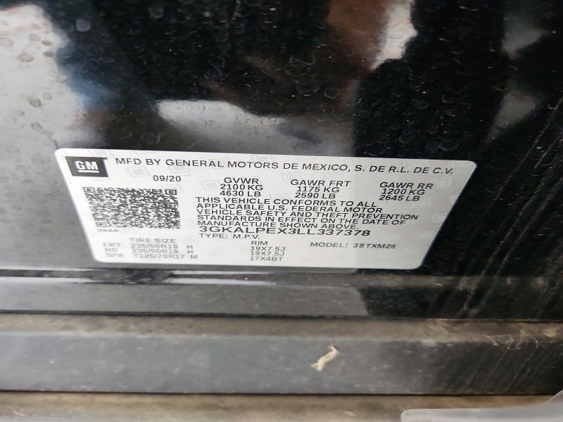 2020 Gmc Terrain მანქანა იყიდება აუქციონზე, vin: 3GKALPEX3LL337378, აუქციონის ნომერი: 49837786