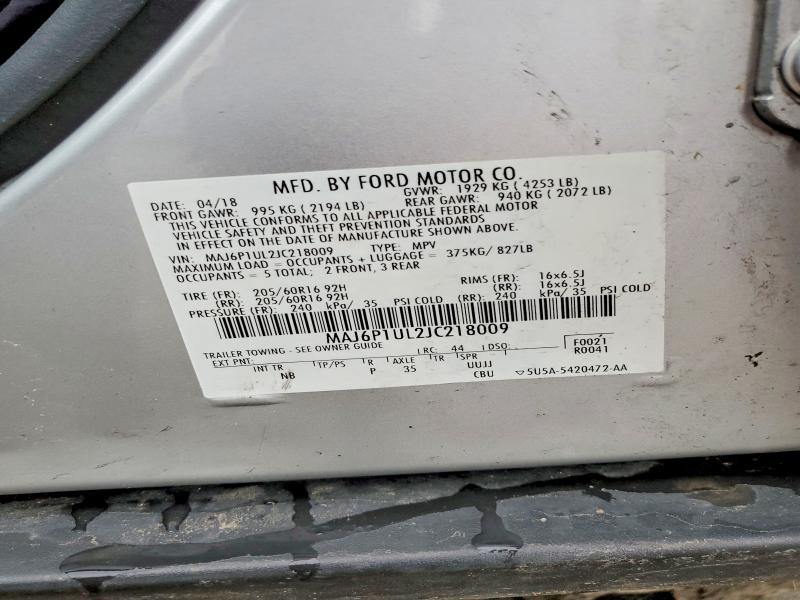 Продажа на аукционе авто 2018 Ford Ecosport, vin: MAJ6P1UL2JC218009, номер лота: 51552866