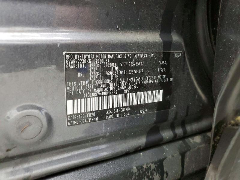 Aukcja sprzedaży 2021 Toyota Rav4 Hybrid, vin: 4T3L6RFV4MU014679, numer aukcji: 47631386