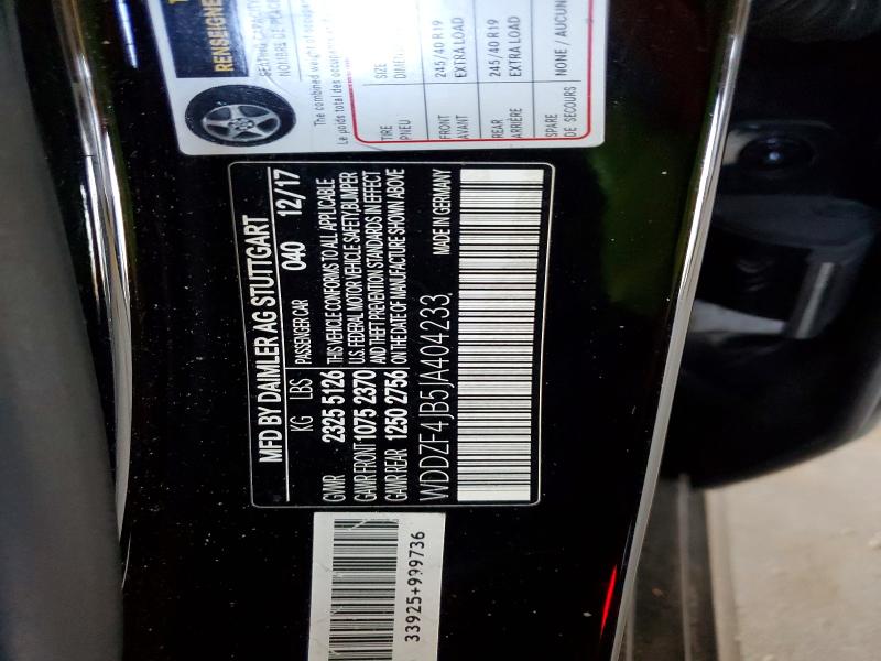 48909876 :رقم المزاد ، WDDZF4JB5JA404233 vin ، 2018 Mercedes-benz E مزاد بيع