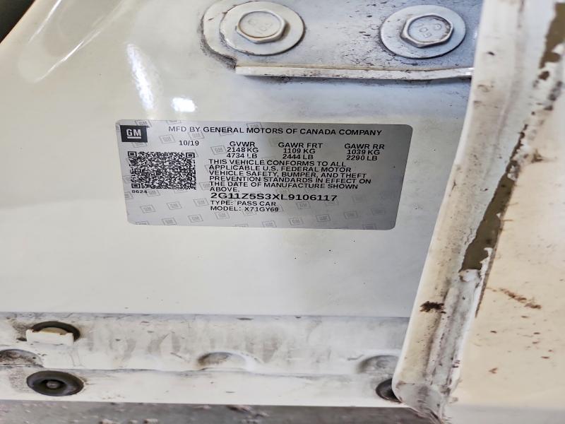 Aukcja sprzedaży 2020 Chevrolet Impala, vin: 2G11Z5S3XL9106117, numer aukcji: 51311216