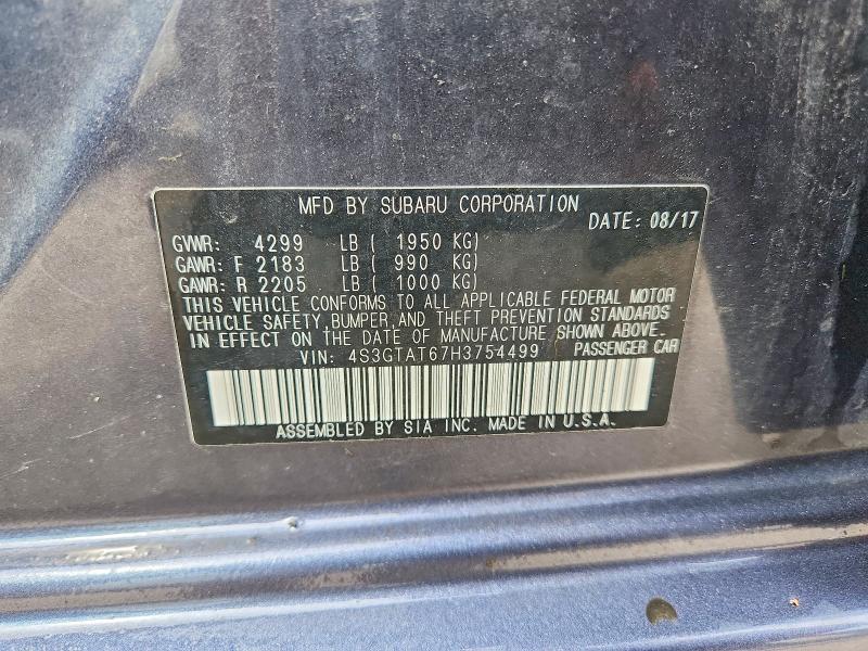 Aukcja sprzedaży 2017 Subaru Impreza, vin: 4S3GTAT67H3754499, numer aukcji: 51110906