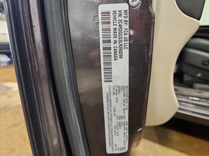 50117276 :رقم المزاد ، 2C4RDGCG3LR260299 vin ، 2020 Dodge Grand Caravan مزاد بيع