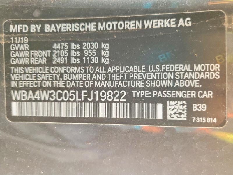 Продажа на аукционе авто 2020 Bmw 430i, vin: WBA4W3C05LFJ19822, номер лота: 51024726