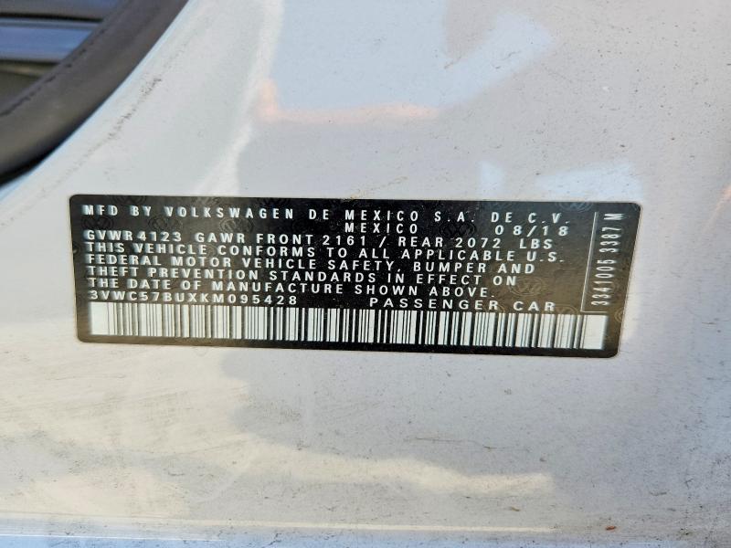 Aukcja sprzedaży 2019 Volkswagen Jetta, vin: 3VWC57BUXKM095428, numer aukcji: 51851396