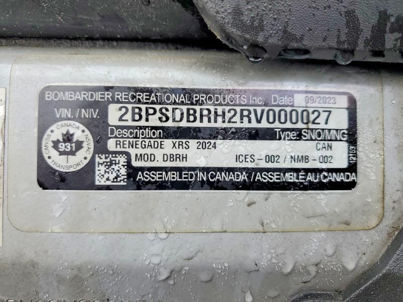 Продажа на аукционе авто 2024 Ski Renegade, vin: 2BPSDBRH2RV000027, номер лота: 49844946