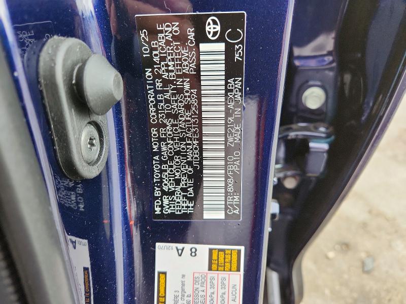 Aukcja sprzedaży 2026 Toyota Corolla Hybrid, vin: JTDBCMFE3T3125894, numer aukcji: 50814816