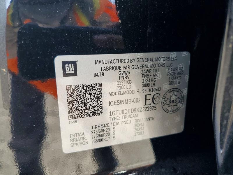 Aukcja sprzedaży 2019 Gmc Sierra, vin: 1GTU9DED9KZ323925, numer aukcji: 51257896