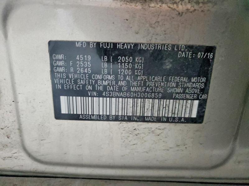 Продаж на аукціоні авто 2017 Subaru Legacy, vin: 4S3BNAB60H3006859, номер лоту: 48838216