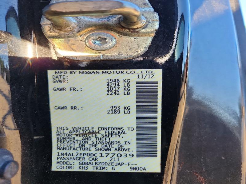 Продажа на аукционе авто 2013 Nissan Altima, vin: 1N4AL2EP0DC177039, номер лота: 51509066