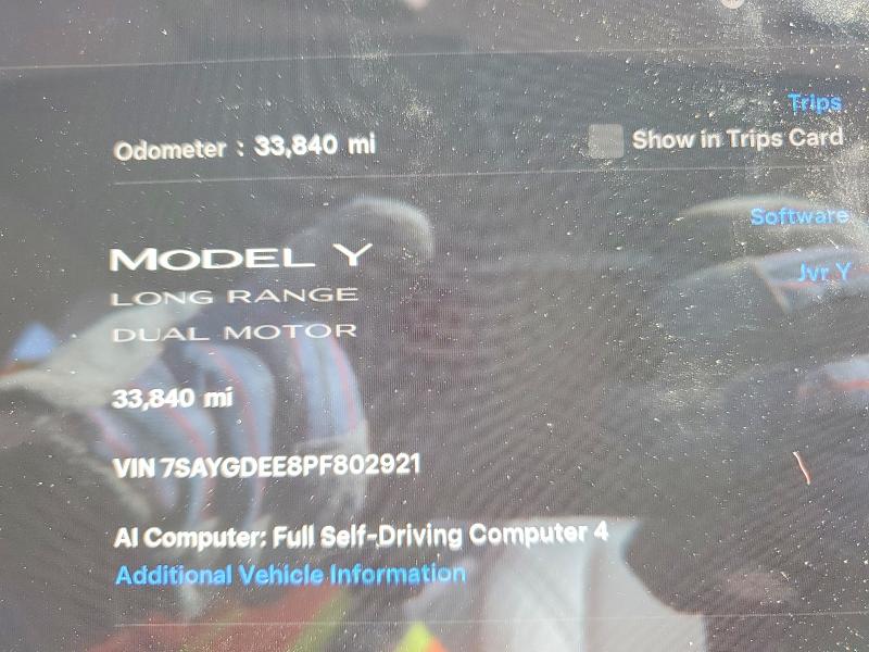 50496216 :رقم المزاد ، 7SAYGDEE8PF802921 vin ، 2023 Tesla Model Y مزاد بيع