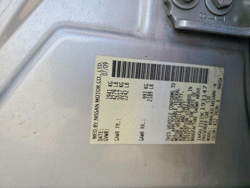 Aukcja sprzedaży 2009 Nissan Altima, vin: 1N4AL21E19C193147, numer aukcji: 48997086