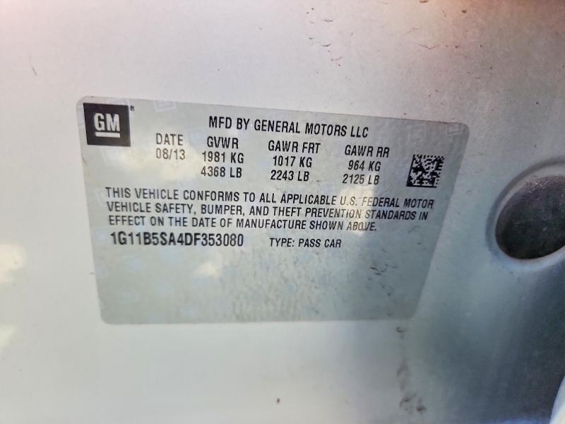 Продаж на аукціоні авто 2013 Chevrolet Malibu, vin: 1G11B5SA4DF353080, номер лоту: 51842296