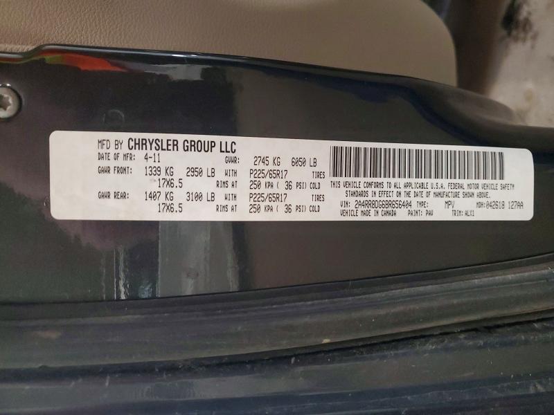 49757996 :رقم المزاد ، 2A4RR8DG6BR656404 vin ، 2011 Chrysler Town & Country مزاد بيع