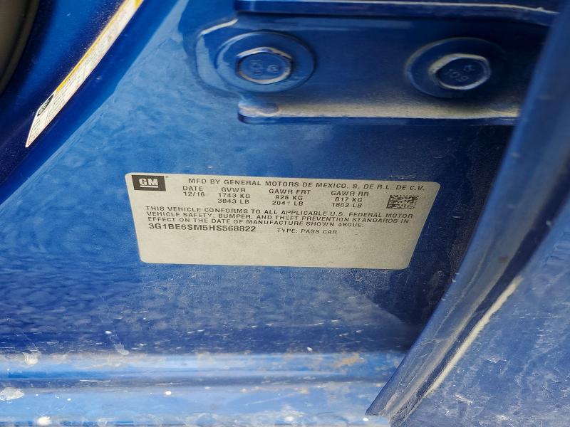 Продажа на аукционе авто 2017 Chevrolet Cruze, vin: 3G1BE6SM5HS568822, номер лота: 48642856