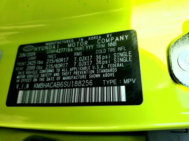 50882656 :رقم المزاد ، KM8HACAB6SU188256 vin ، 2025 Hyundai Kona مزاد بيع