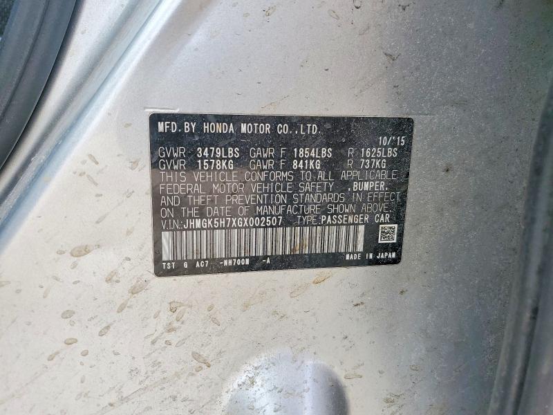 Продажа на аукционе авто 2016 Honda Fit, vin: JHMGK5H7XGX002507, номер лота: 52000686