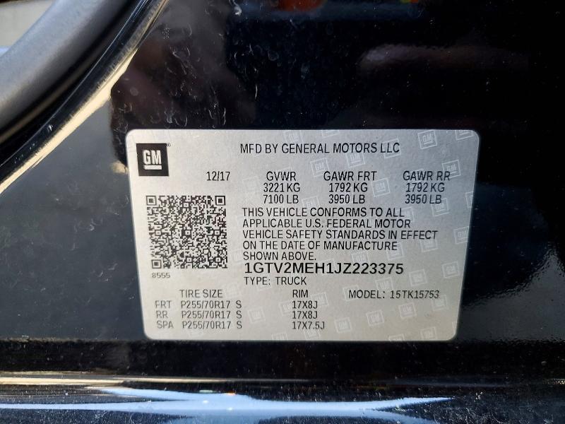 49171586 :رقم المزاد ، 1GTV2MEH1JZ223375 vin ، 2018 Gmc Sierra مزاد بيع