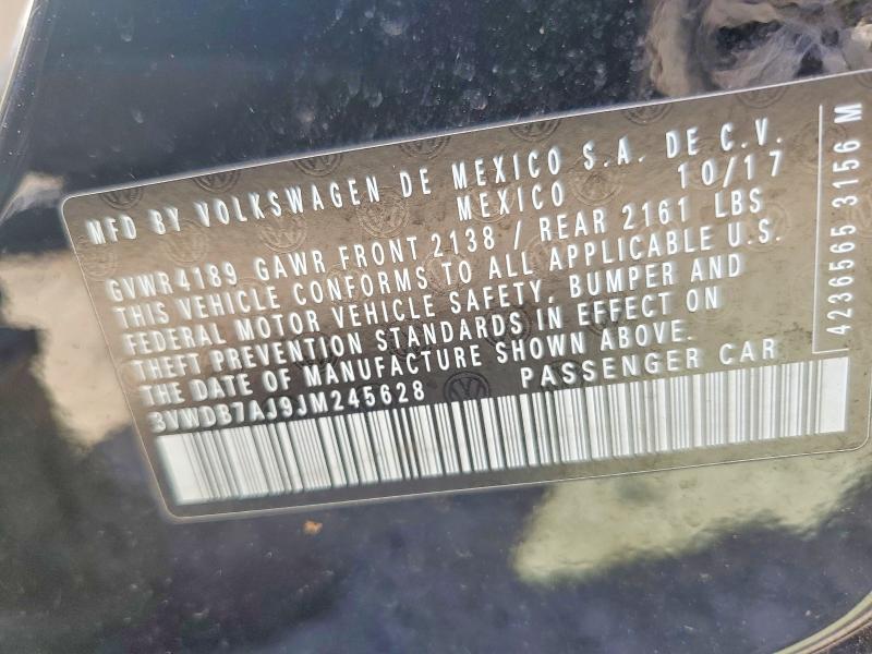 Продаж на аукціоні авто 2018 Volkswagen Jetta, vin: 3VWDB7AJ9JM245628, номер лоту: 49677436