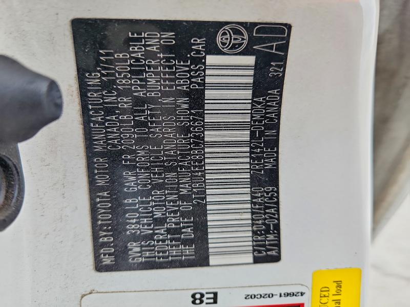 Продажа на аукционе авто 2011 Toyota Corolla, vin: 2T1BU4EE8BC736671, номер лота: 51472296