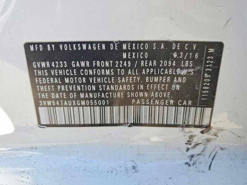 49681276 :رقم المزاد ، 3VW547AUXGM055001 vin ، 2016 Volkswagen Gti مزاد بيع