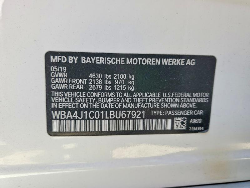 Продажа на аукционе авто 2020 Bmw 430i, vin: WBA4J1C01LBU67921, номер лота: 41616176