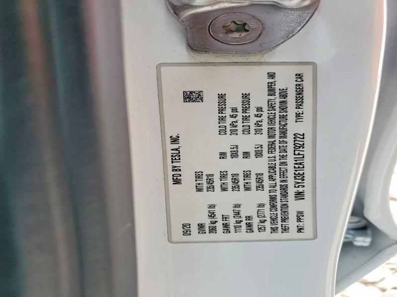 Aukcja sprzedaży 2020 Tesla Model 3, vin: 5YJ3E1EA1LF792722, numer aukcji: 51411426