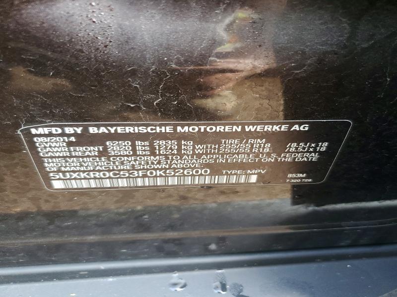 49790926 :رقم المزاد ، 5UXKR0C53F0K52600 vin ، 2015 Bmw X5 مزاد بيع