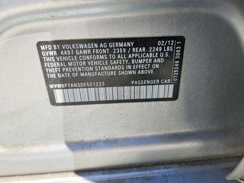 2013 Volkswagen Cc მანქანა იყიდება აუქციონზე, vin: WVWBP7AN3DE501223, აუქციონის ნომერი: 48899316