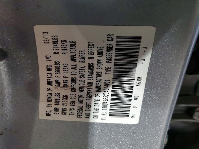 49576736 :رقم المزاد ، 19UUA8F52DA014631 vin ، 2013 Acura Tl مزاد بيع