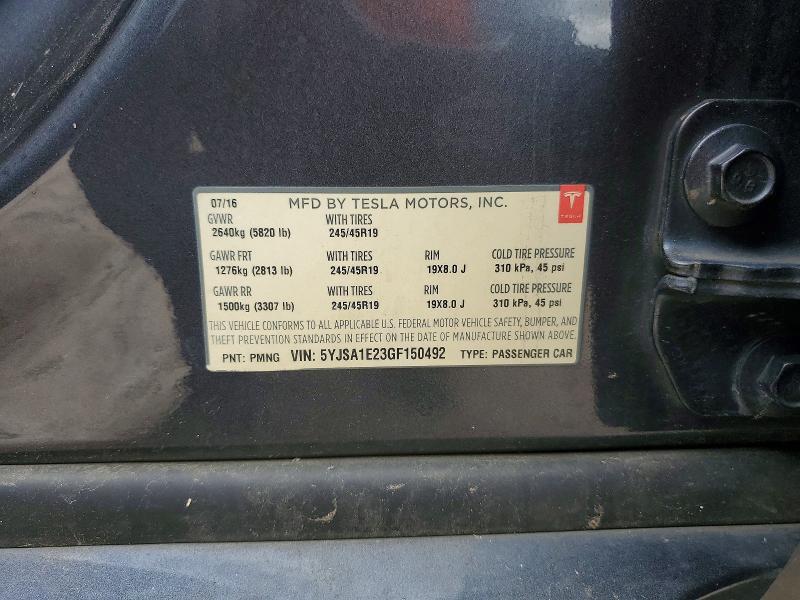 Aukcja sprzedaży 2016 Tesla Model S, vin: 5YJSA1E23GF150492, numer aukcji: 50995696